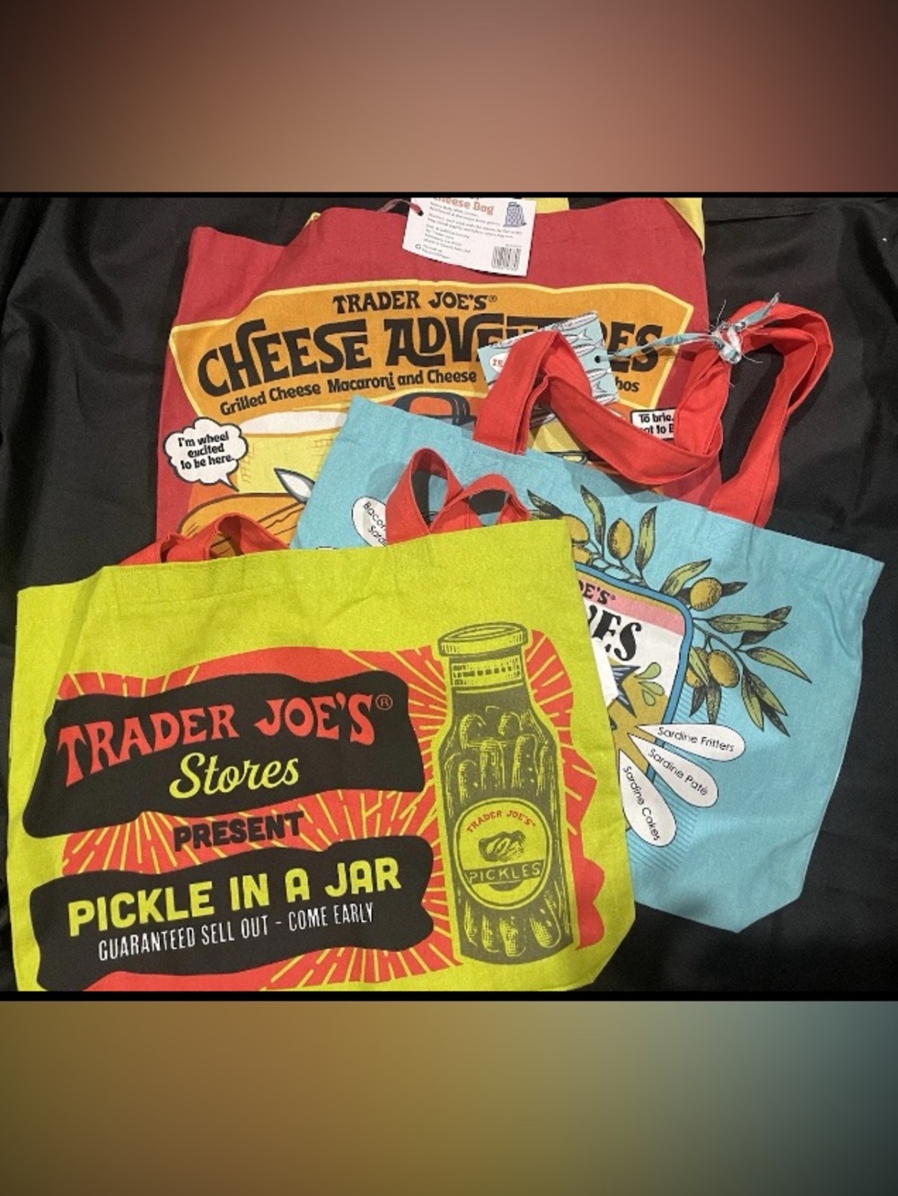 (3) Trader Joe’s Pickle Sardine and Cheese bags NWT